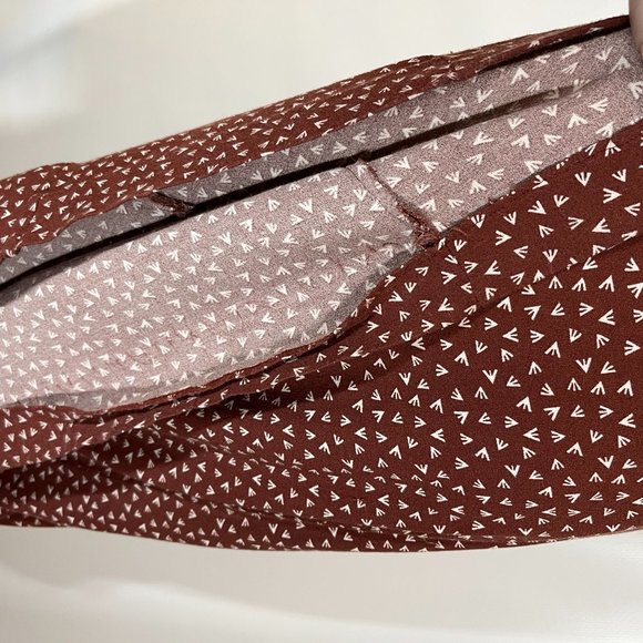 Free People Size 4 Brown Print Short Sleeve Dress Retro *Flaw - Picture 7 of 10